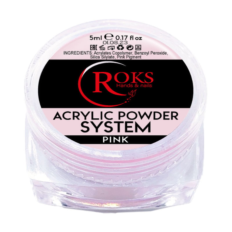 

Акрилова пудра для нігтів Roks Acrylic Powder System, Pink, 5 мл