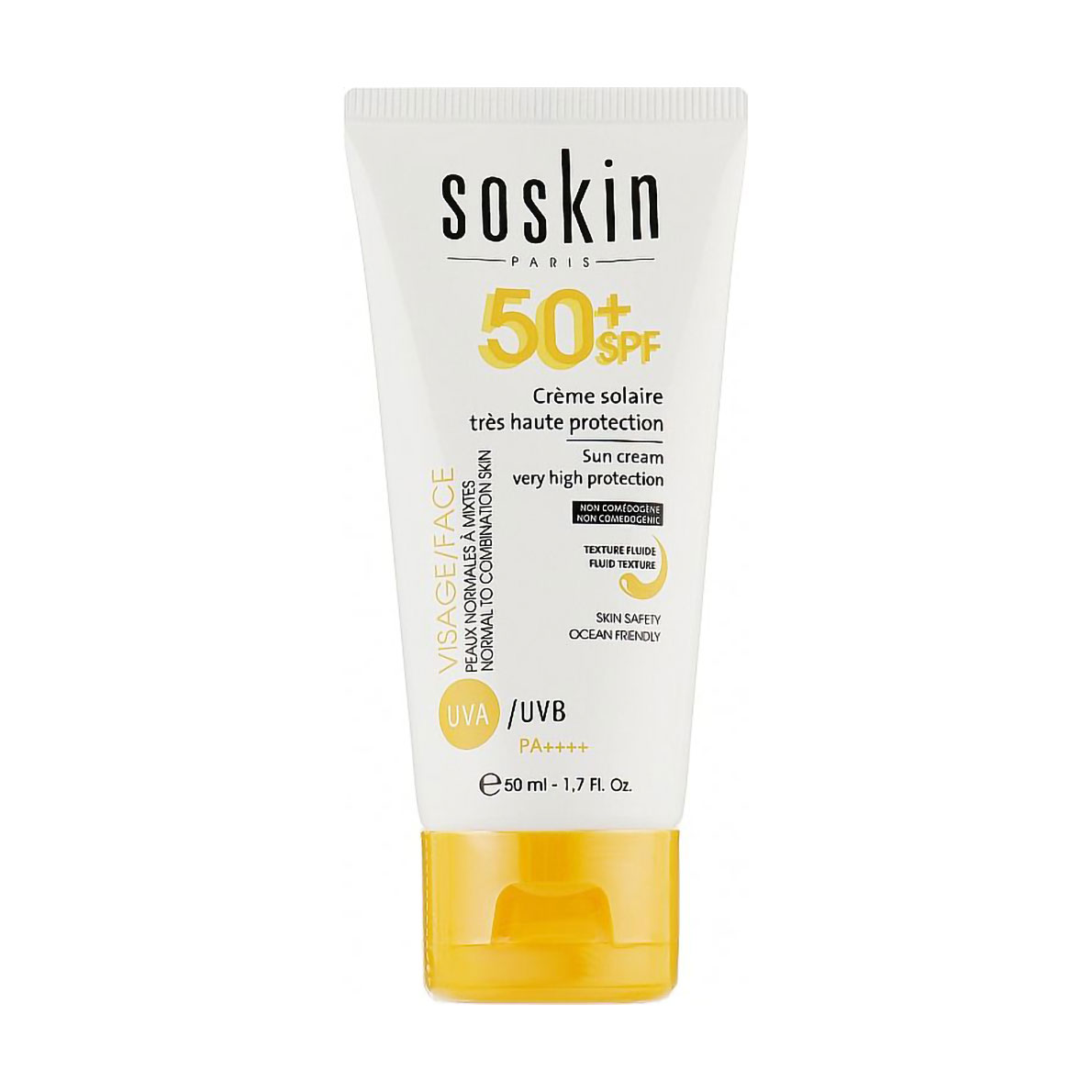 

Сонцезахисний крем-флюїд для обличчя та тіла Soskin Sun Cream SPF 50+, 50 мл