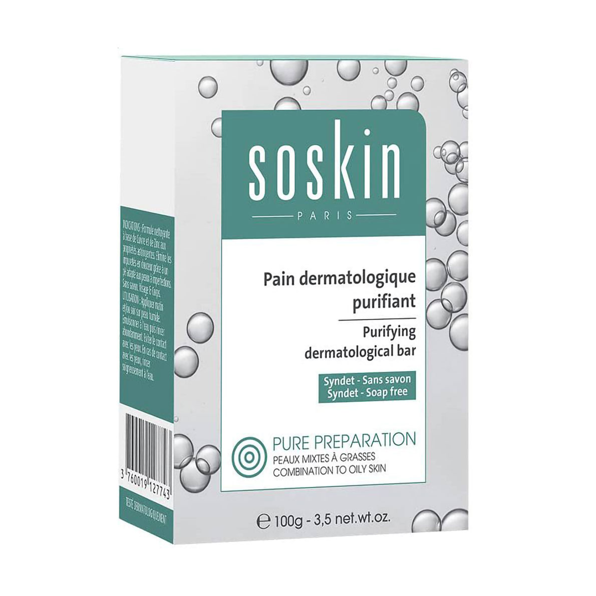 

Очищувальний дерматологічний засіб для обличчя Soskin Purifying Dermatological Bar, 100 г
