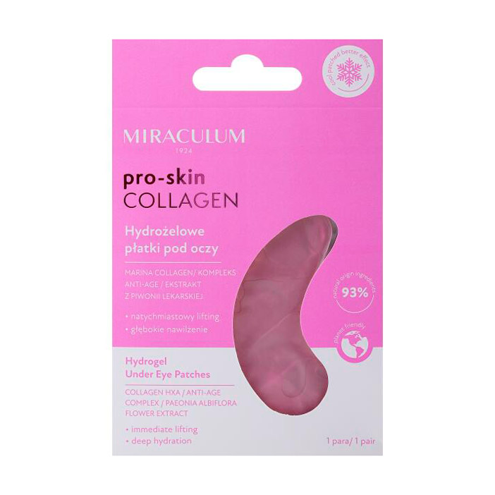 

Гідрогелеві патчі для шкіри навколо очей Miraculum Pro-Skin Collagen Hydrogel Under Eye Patches, 1 пара