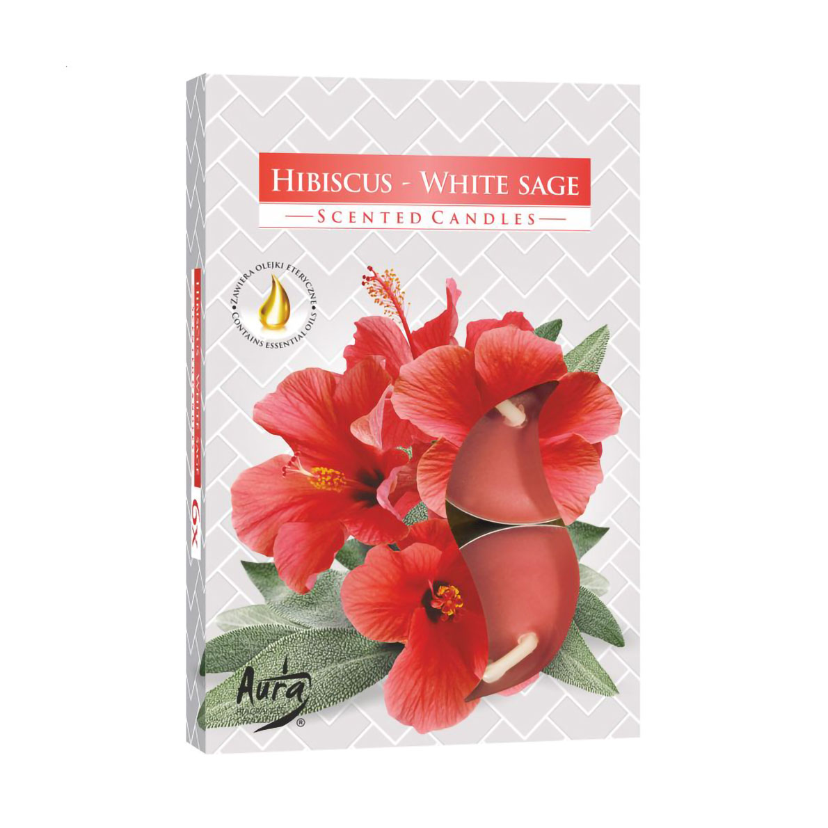 

Ароматична свічка Bispol Scented Candle Hibiscus - White Sage, 6 шт (p15-356 a6)