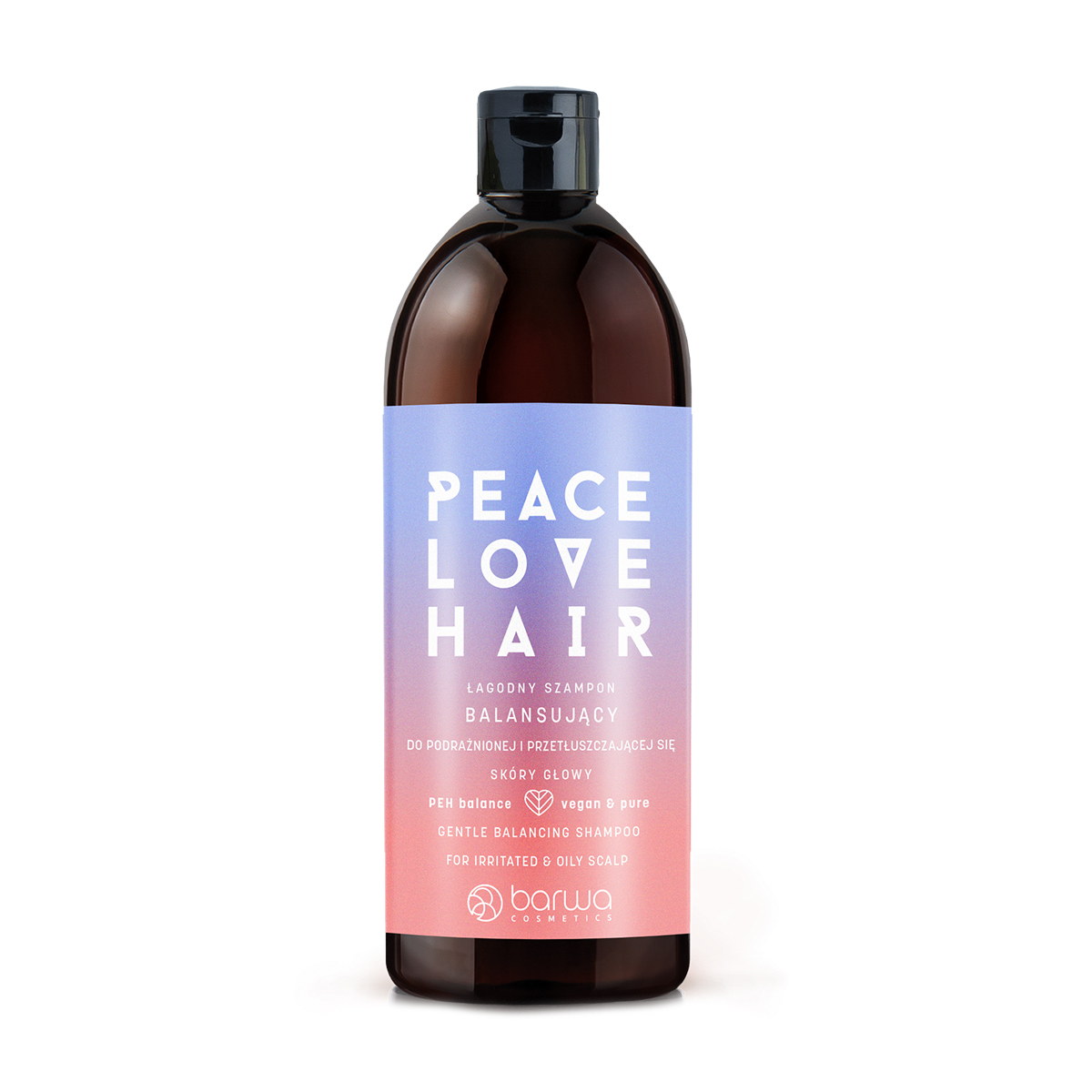 

М'який балансувальний шампунь Barwa Cosmetics Peace Love Hair Balancing Shampoo для подразненої та жирної шкіри голови, 480 мл