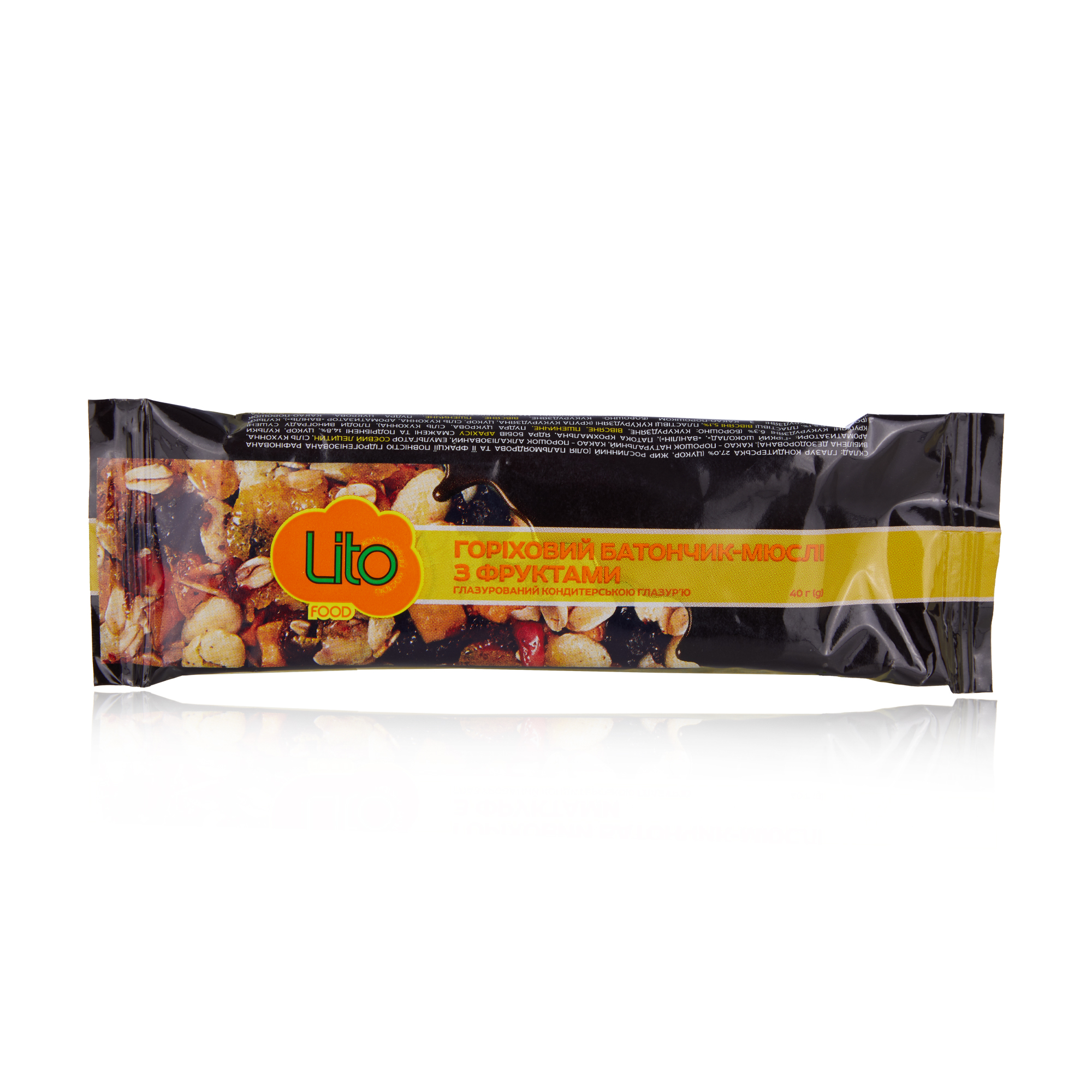 

Уцінка! Батончик-мюслі Lito горіховий з фруктами, глазурований, 40 г