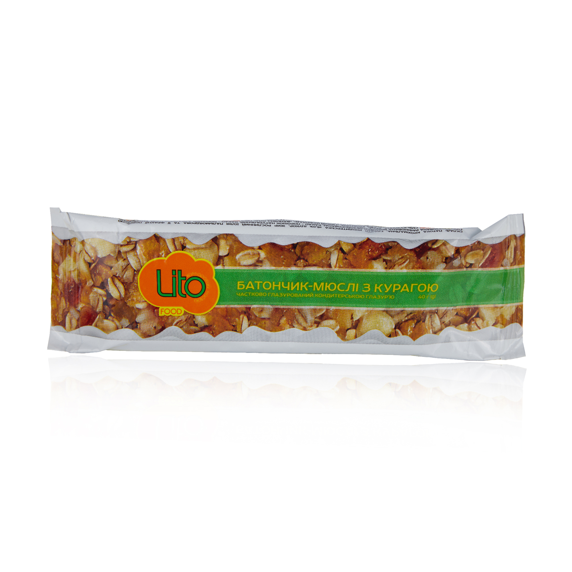 

Уцінка! Батончик-мюслі Lito з курагою, частково глазурований, 40 г