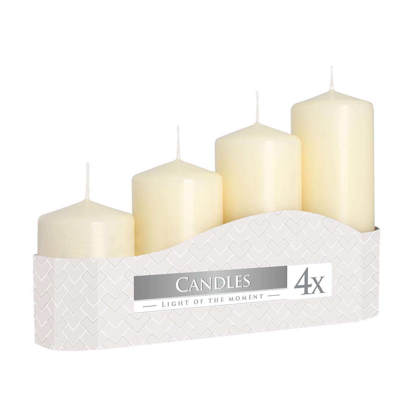 

Набір свічок Bispol білі (свічка, 7 см + свічка, 9 см + свічка, 11 см + свічка, 13 см) (50/4-011)