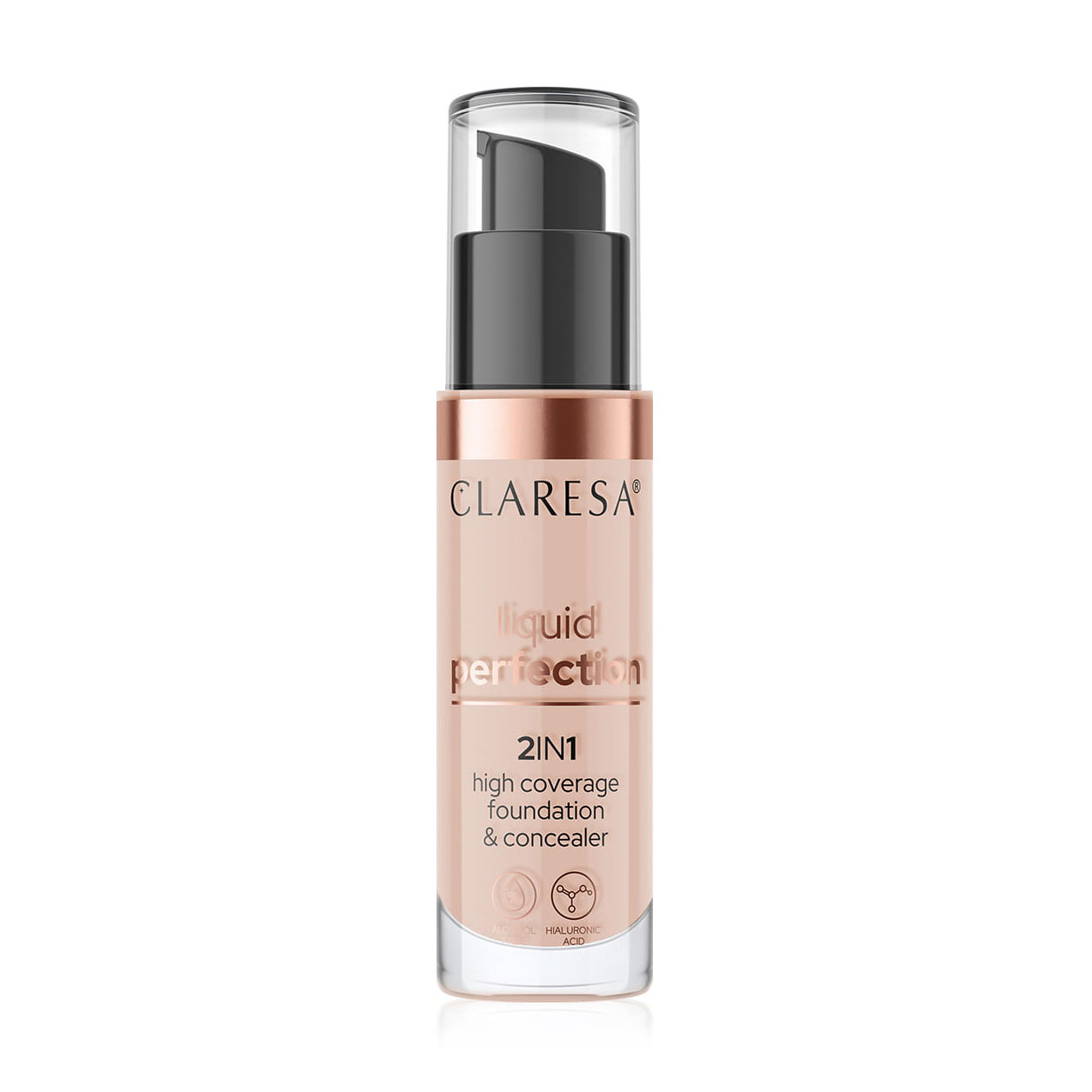 

Тональна основа для обличчя Claresa Liquid Perfection 2 in 1 High Coverage Foundation & Concealer 104 Nude, 34 г