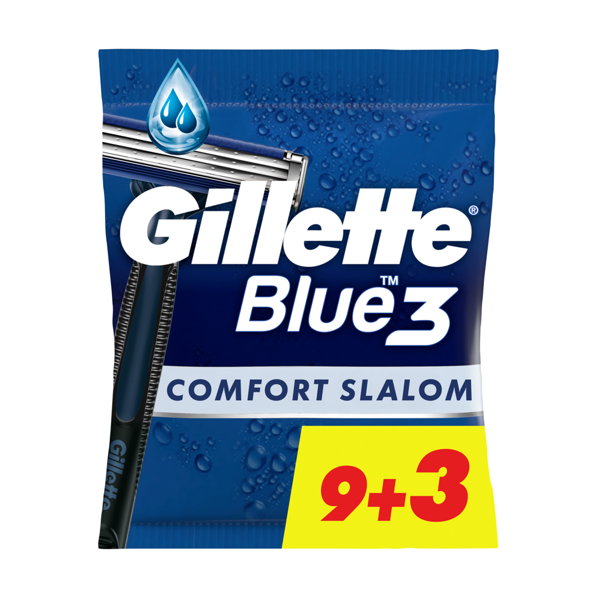 

Одноразові станки для гоління чоловічі (бритви) Gillette Blue 3 Comfort Slalom, 12 шт