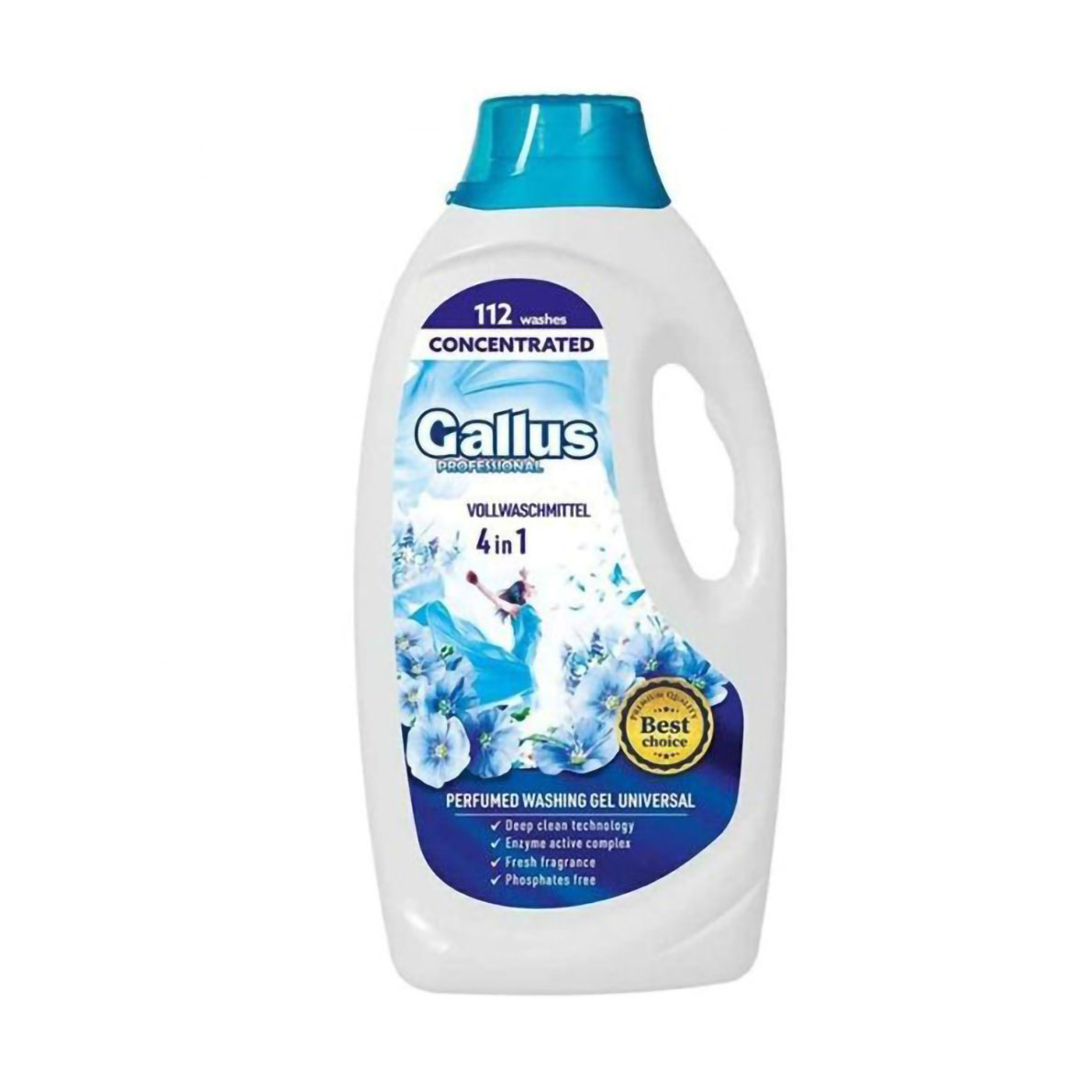 

Уцінка! Гель для прання Gallus Professional Concentrated 4 в 1 Universal універсальний, 112 циклів прання, 4.05 л