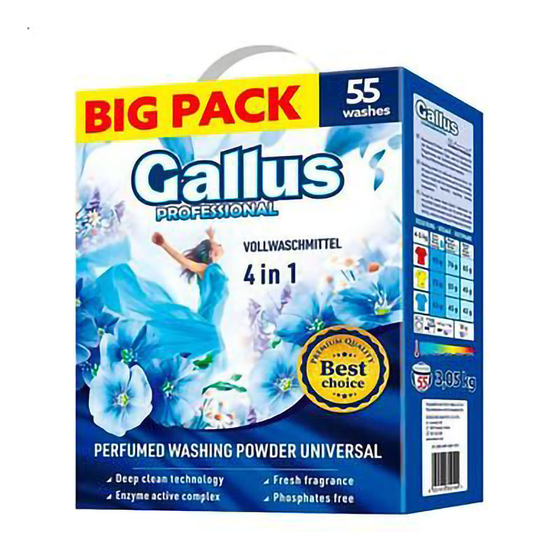 

Уцінка! Пральний порошок Gallus Professional Universal 4 в 1 універсальний, 55 циклів прання, 3.05 кг