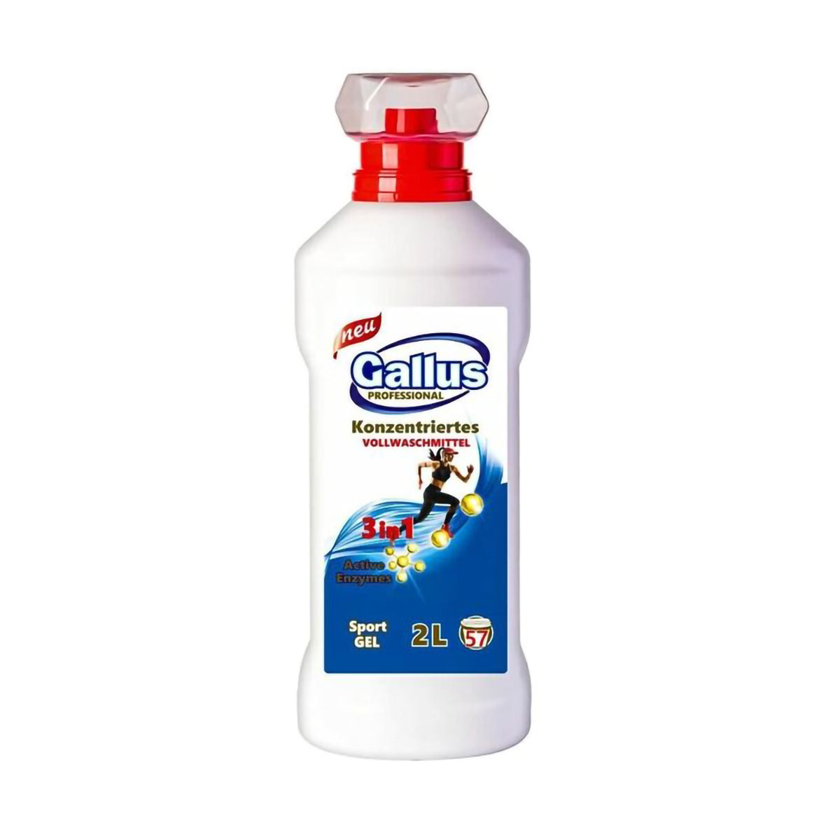

Уцінка! Гель для прання спортивного одягу Gallus Sport 3 in 1, 57 циклів прання, 2 л