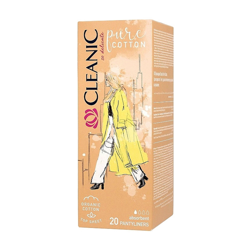 

Уцінка! Щоденні гігієнічні прокладки Cleanic Pure Cotton, 20 шт