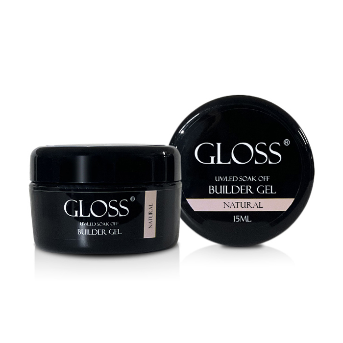 

Уцінка! Однофазний гель для нігтів Gloss Builder Gel UV/LED Soak Off, Natural, 15 мл