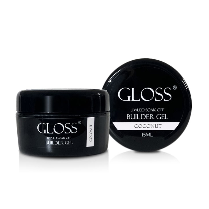 

Уцінка! Однофазний гель для нігтів Gloss Builder Gel UV/LED Soak Off, Coconut, 15 мл