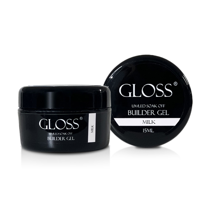 

Уцінка! Однофазний гель для нігтів Gloss Builder Gel UV/LED Soak Off, Milk, 15 мл