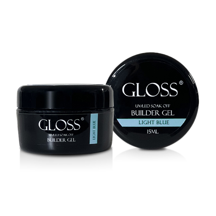 

Уцінка! Однофазний гель для нігтів Gloss Builder Gel UV/LED Soak Off, Ligth blue, 15 мл