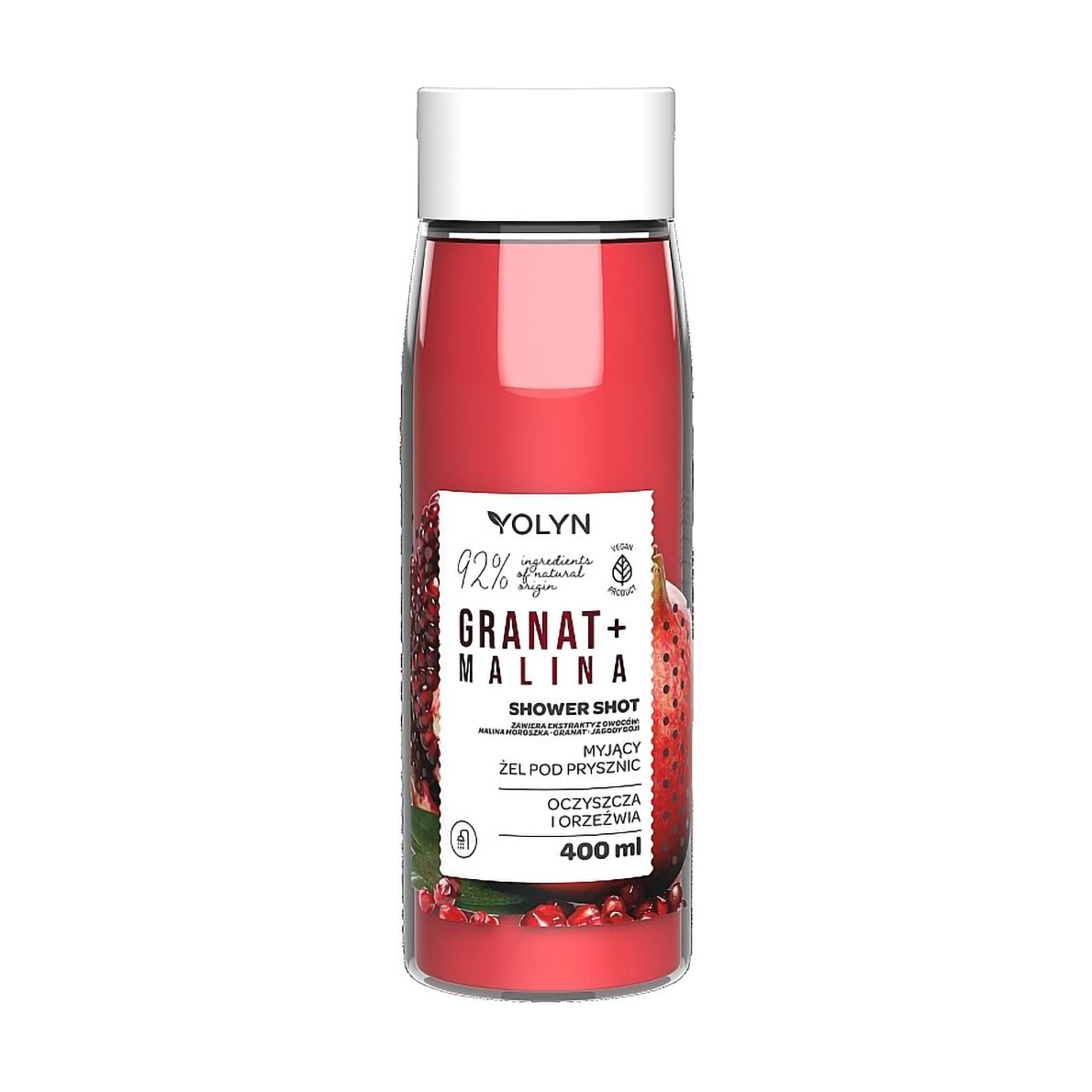 

Уцінка! Гель для душу Yolyn Shower Shot Pomegranate & Raspberry Гранат та малина, 400 мл