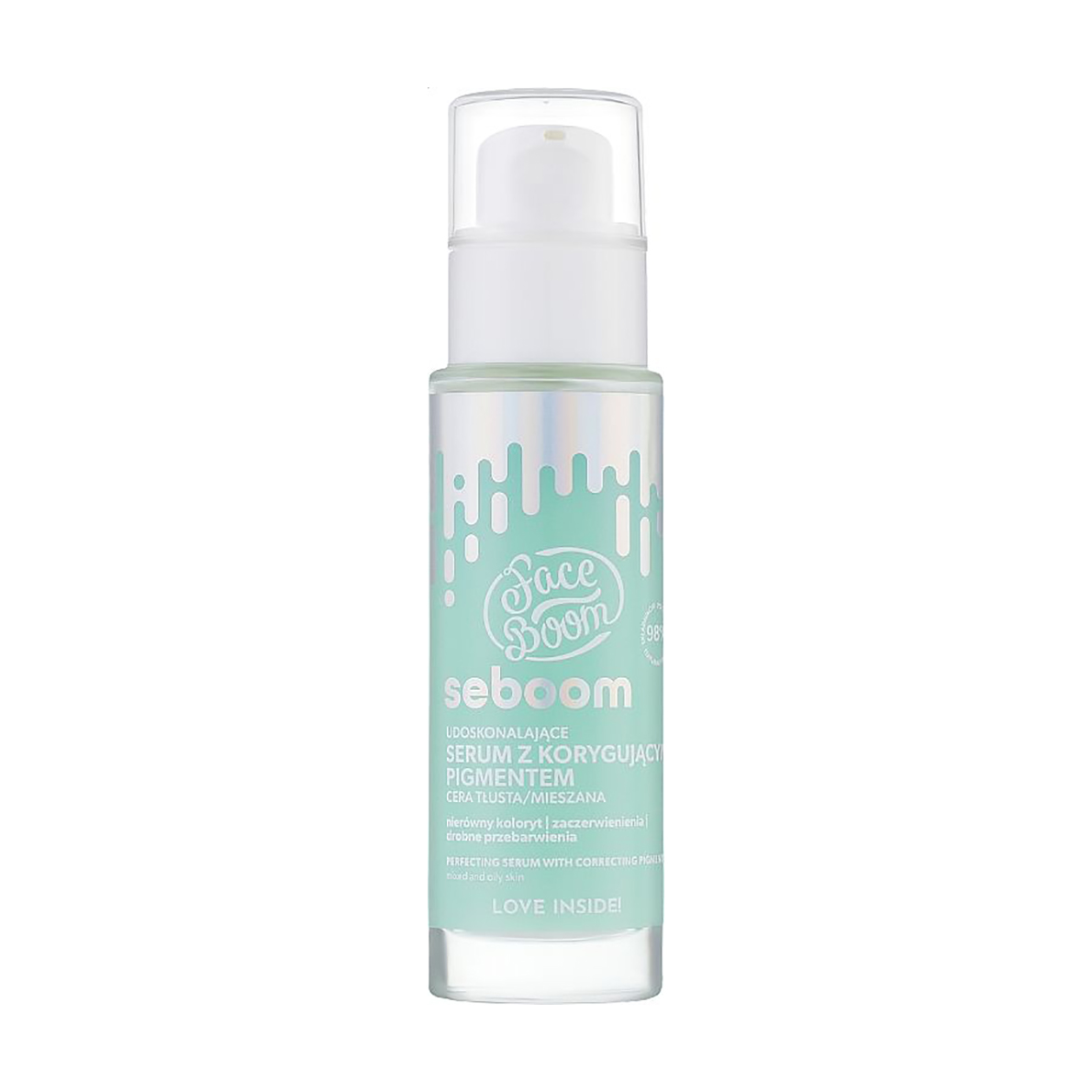 

Сироватка для обличчя Face Boom Seboom Perfecting Serum для змішаної та жирної шкіри, з коригувальним пігментом, 30 мл