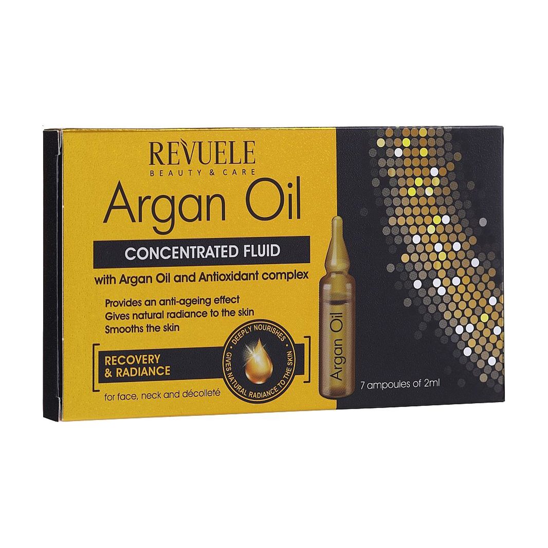 

Уцінка! Концентрований флюїд для обличчя, шиї та декольте Revuele Argan Oil, з аргановою олією та антиоксидантним комплексом, 7*2 мл