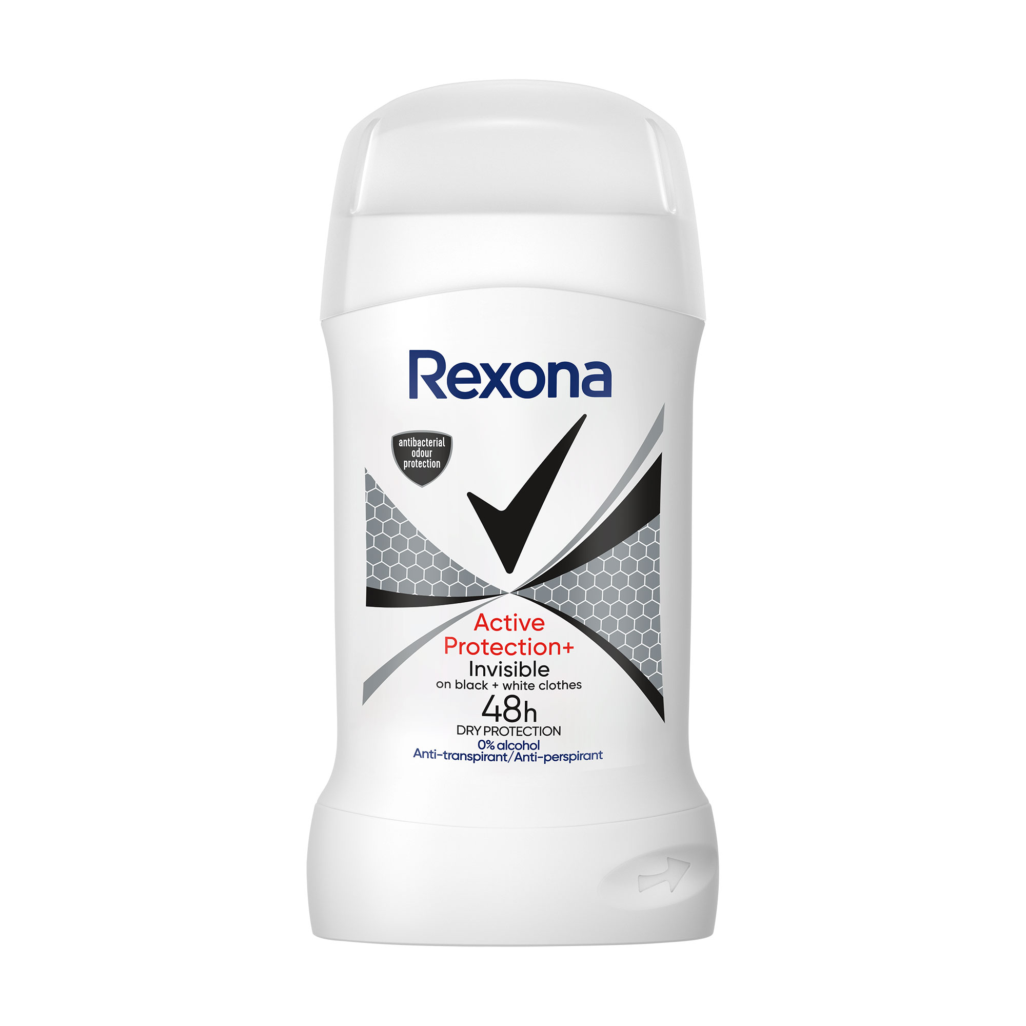 

Антиперспірант-стік Rexona Active Protection Invisible Невидимий на чорному та білому одязі, жіночий, 40 мл