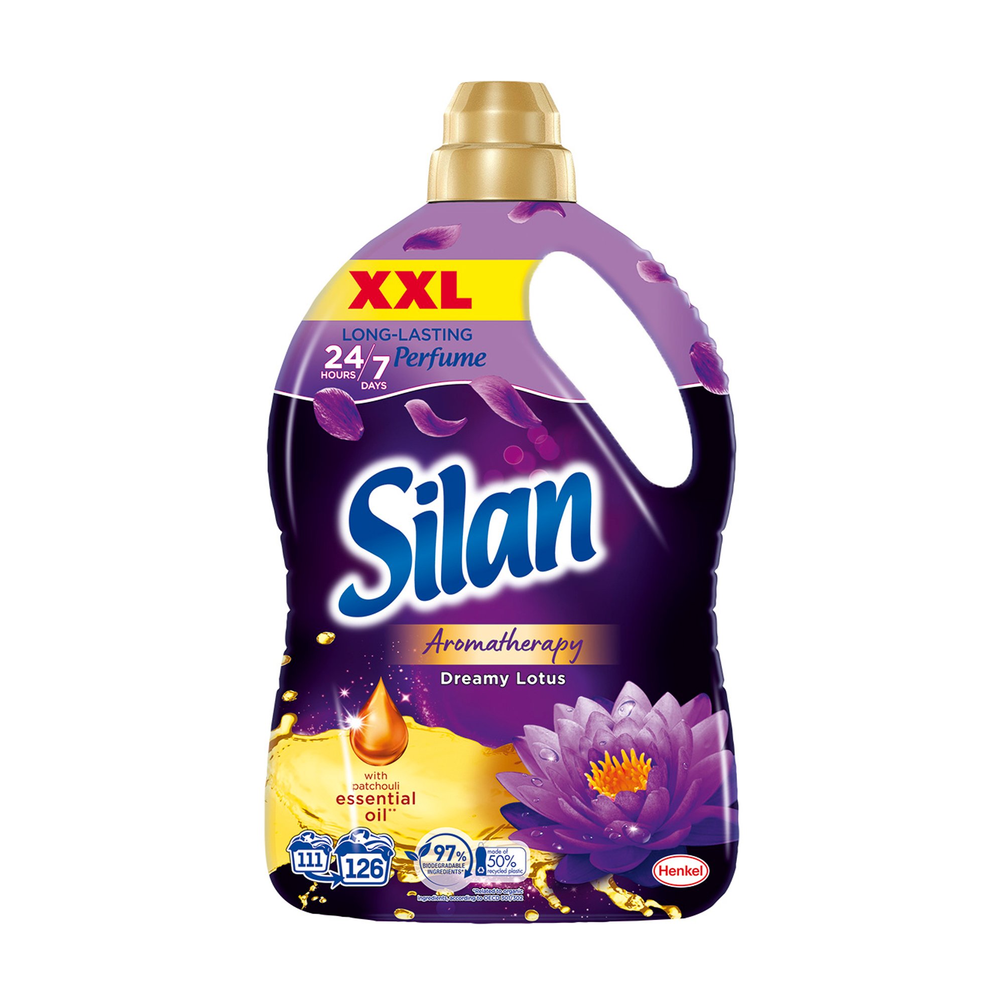 

Ополіскувач-кондиціонер для білизни Silan Aromatherapy Dreamy Lotus, 126 циклів прання, 2.772 л