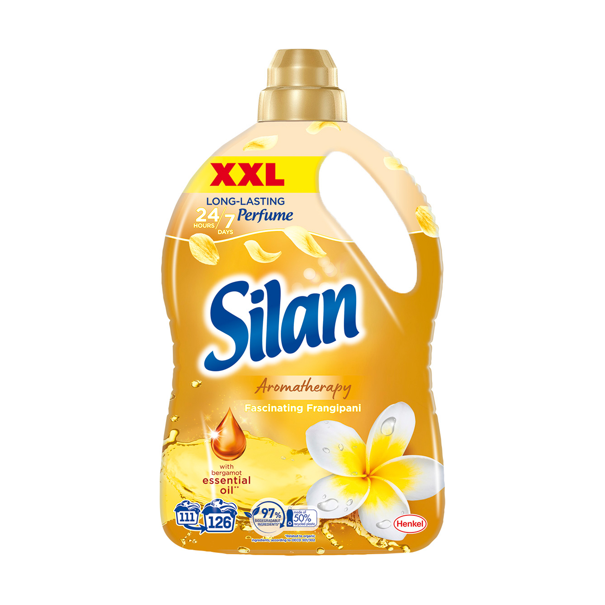 

Уцінка! Ополіскувач-кондиціонер для білизни Silan Aromatherapy Fascinating Frangipani, 126 циклів прання, 2.772 л