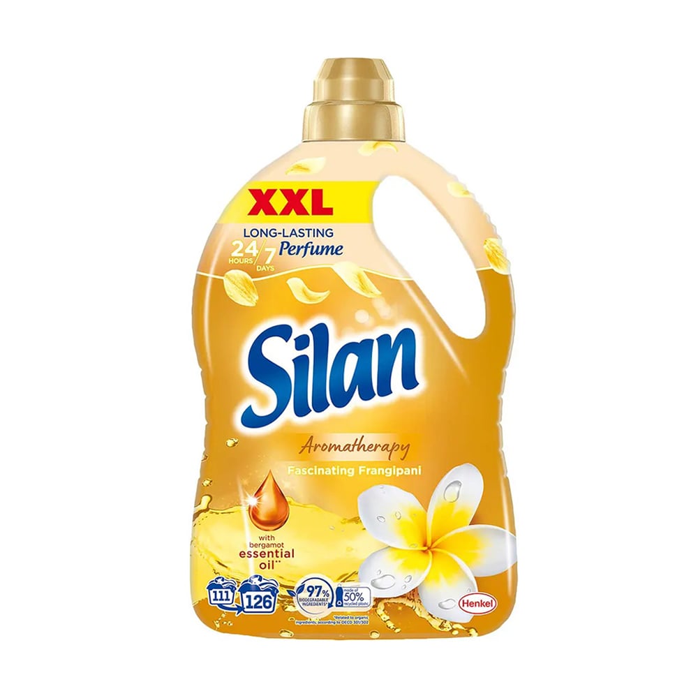 

Ополіскувач-кондиціонер для білизни Silan Aromatherapy Fascinating Frangipani, 126 циклів прання, 2.772 л