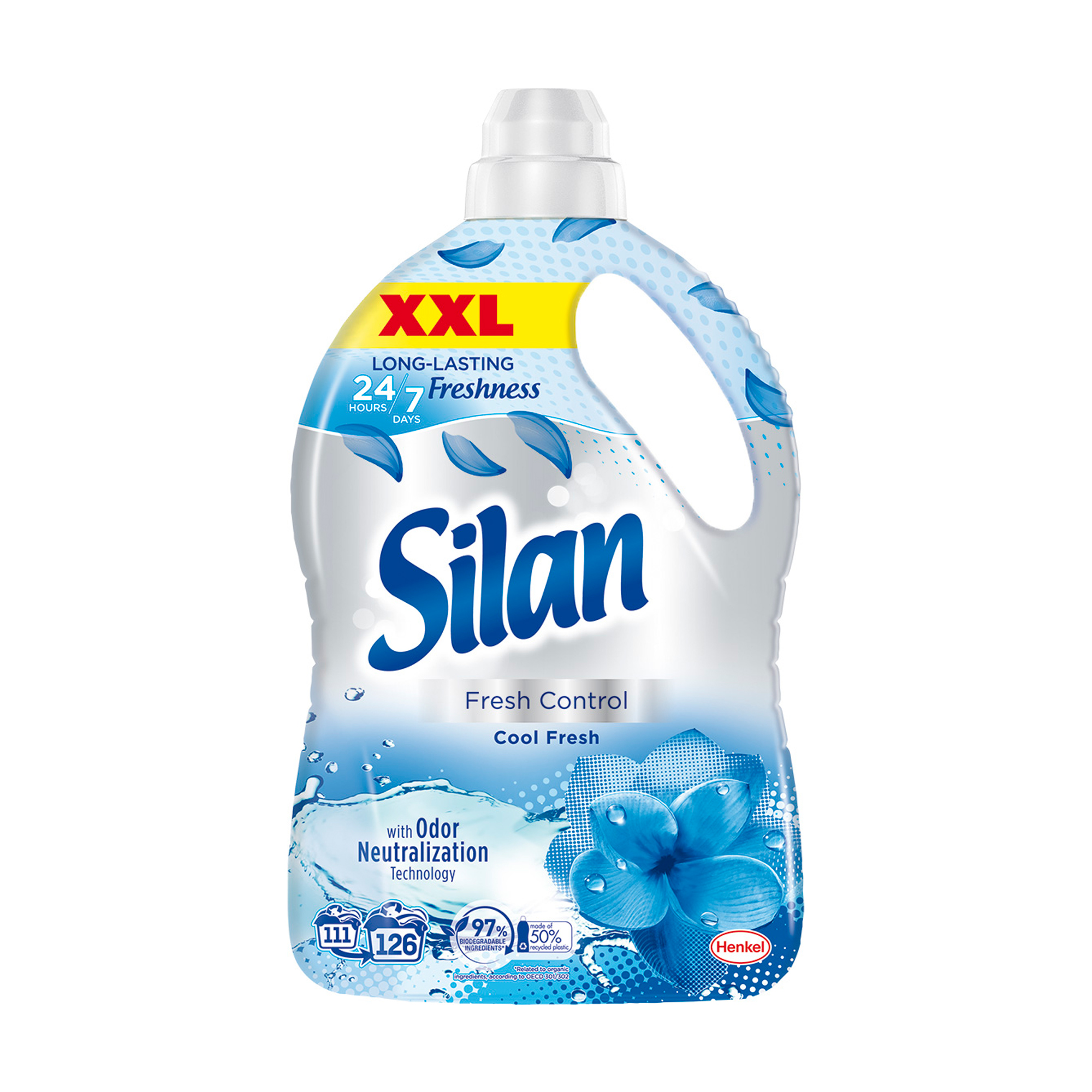 

Уцінка! Ополіскувач-кондиціонер для білизни Silan Fresh Control Cool Fresh, 126 циклів прання, 2.772 л