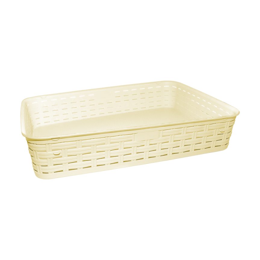 

Кошик під ротанг Irak Plastik жовтий, 36*26*6 см, 5.5 л (6675)