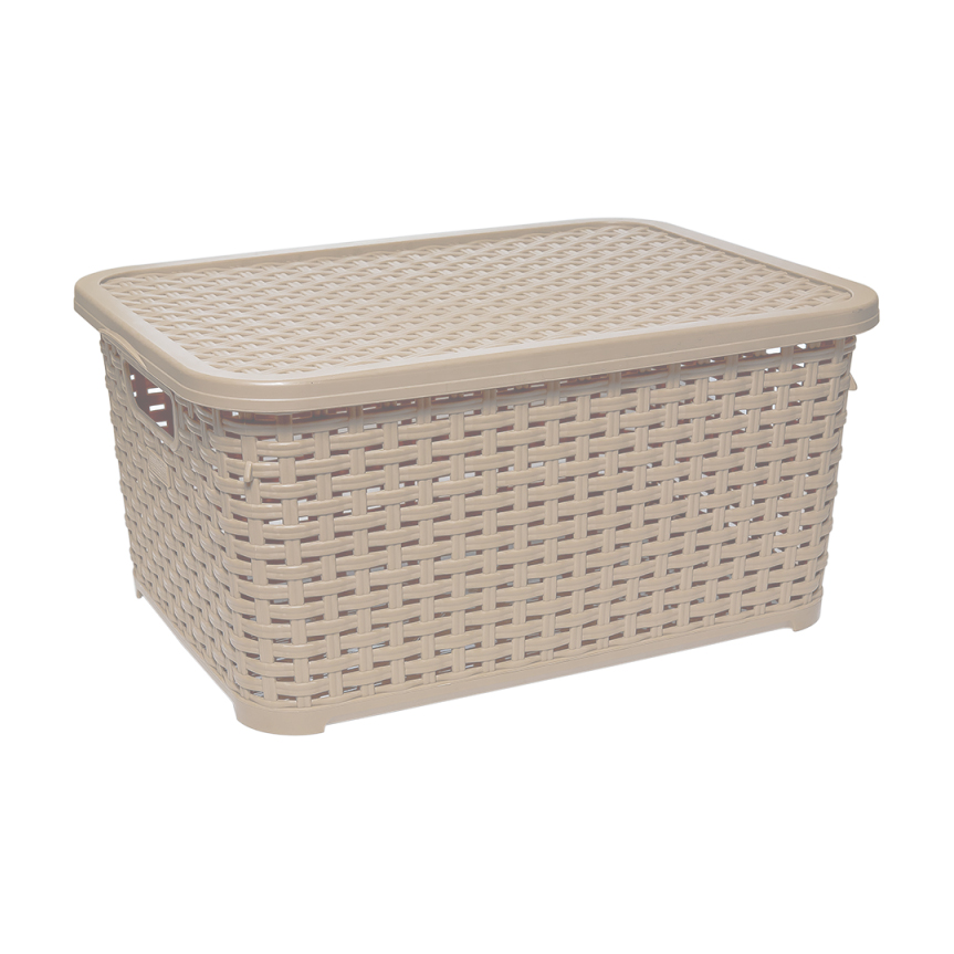 

Кошик під ротанг Irak Plastik з кришкою, бежевий, 40*29,5*19 см, 18 л (5623)