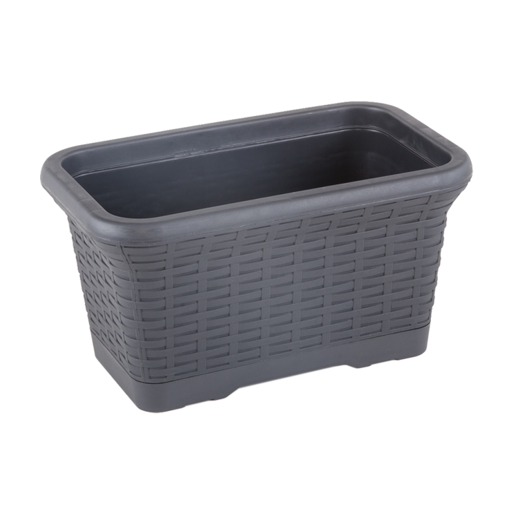 

Балконний горщик для квітів Serinova Wire Mesh антрацит, 33*20*17.5 см, 6.5 л (11320)