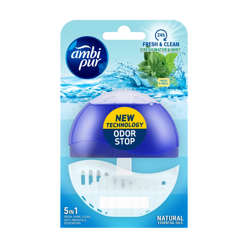 

Гелевий туалетний блок Ambi Pur Fresh & Clean М'ята та свіжість води, 55 мл