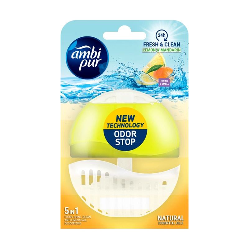 

Гелевий туалетний блок Ambi Pur Fresh & Clean Лимон та мандарин, 55 мл