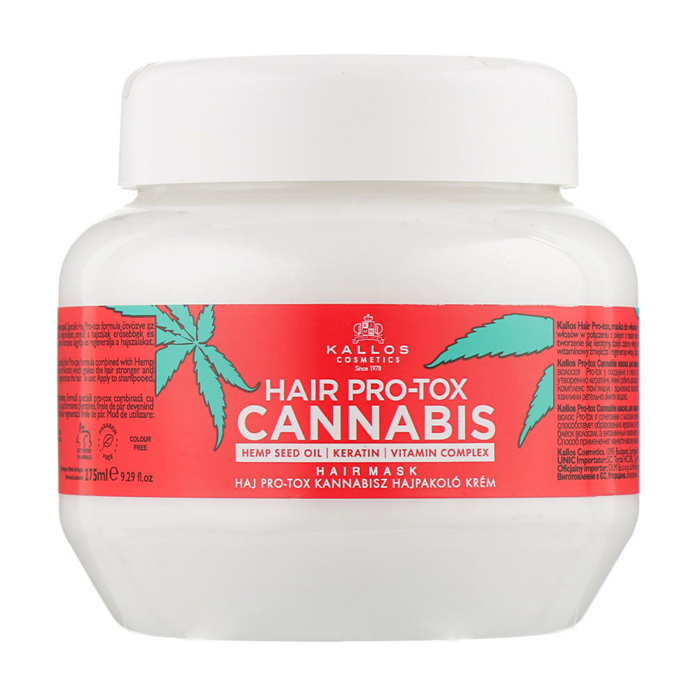 

Маска для волосся Kallos Cosmetics Hair Pro-Tox Cannabis Mask з олією насіння конопель, кератином та вітамінним комплексом, 275 мл