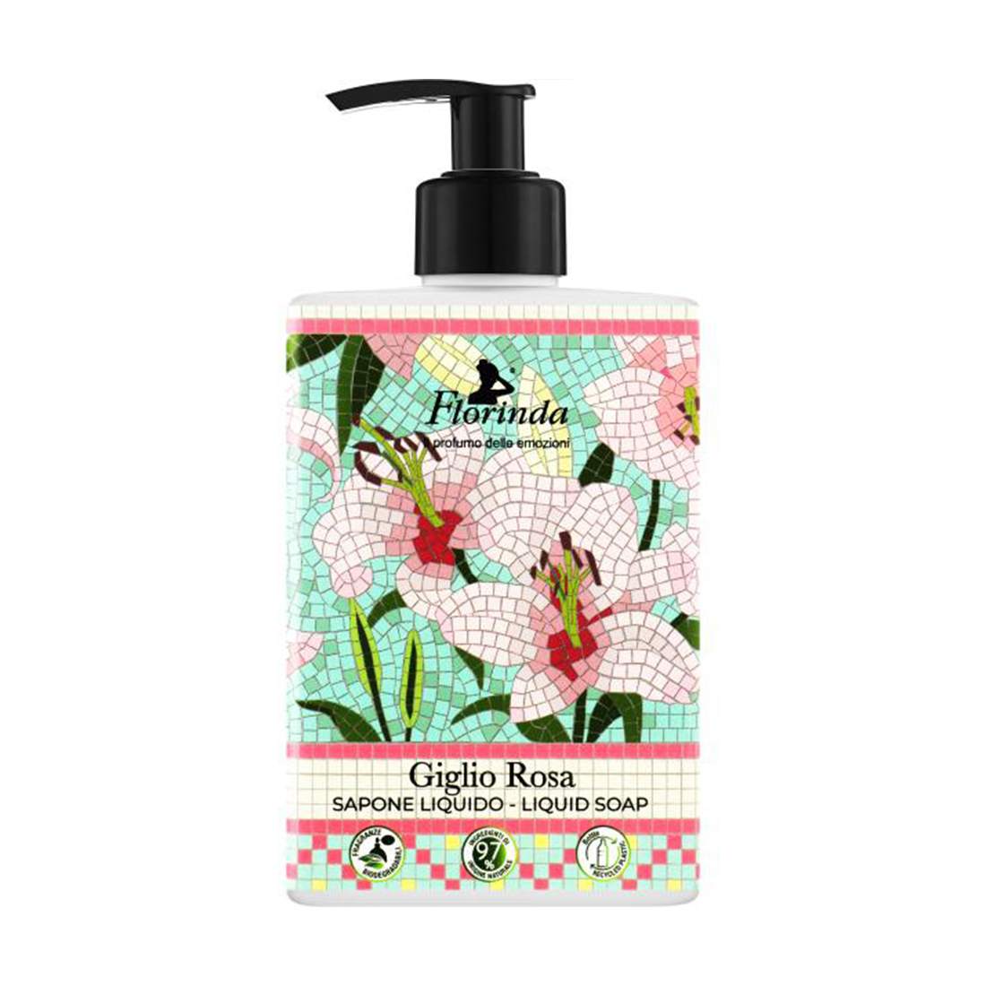 

Рідке мило Florinda Mosaics Liquid Soap Рожева лілія, 500 мл
