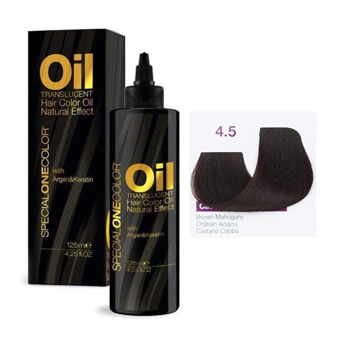 

Уцінка! Фарбувальна олія для волосся Trendy Hair Special One Color Oil Translucent Hair Color, 4.5 Brown Mahogany, 125 мл