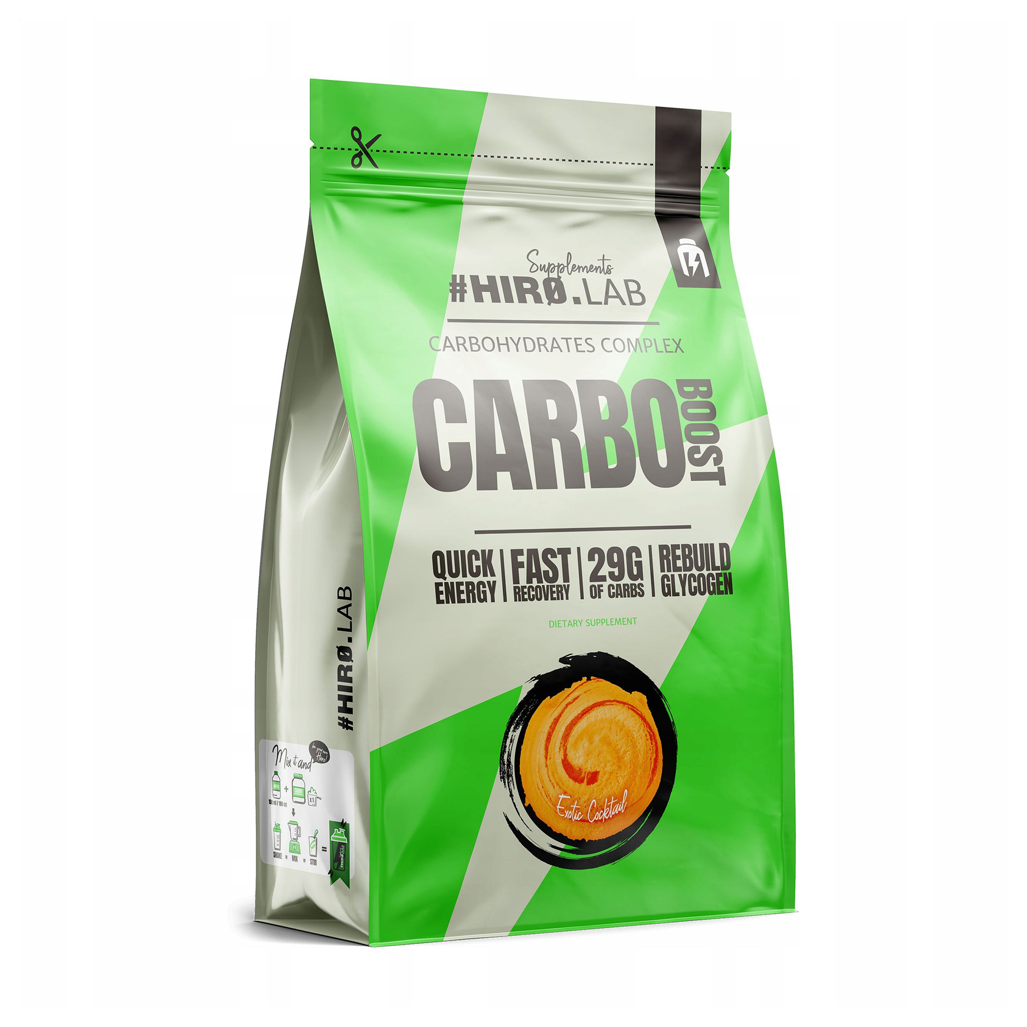 

Вуглеводи Hiro.Lab Carbo Boost Екзотичний коктейль, в порошку, 1 кг