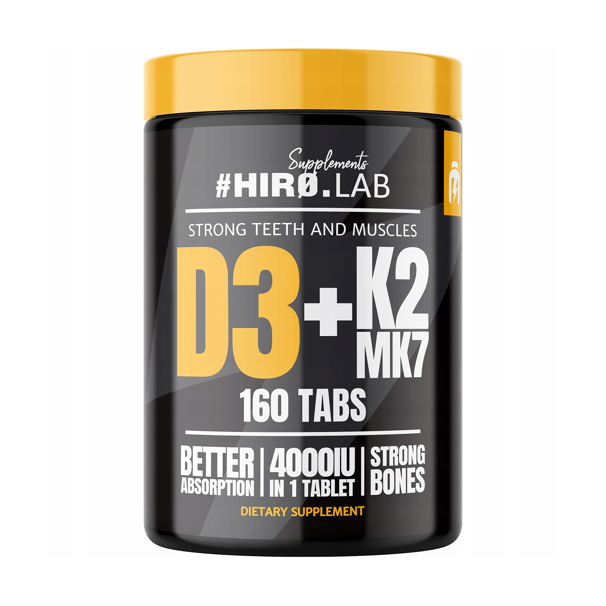 

Вітаміни Д3 та K2 MK7 Hiro.Lab Vitamins D3 + K2 MK7 4000 МО, 160 таблеток