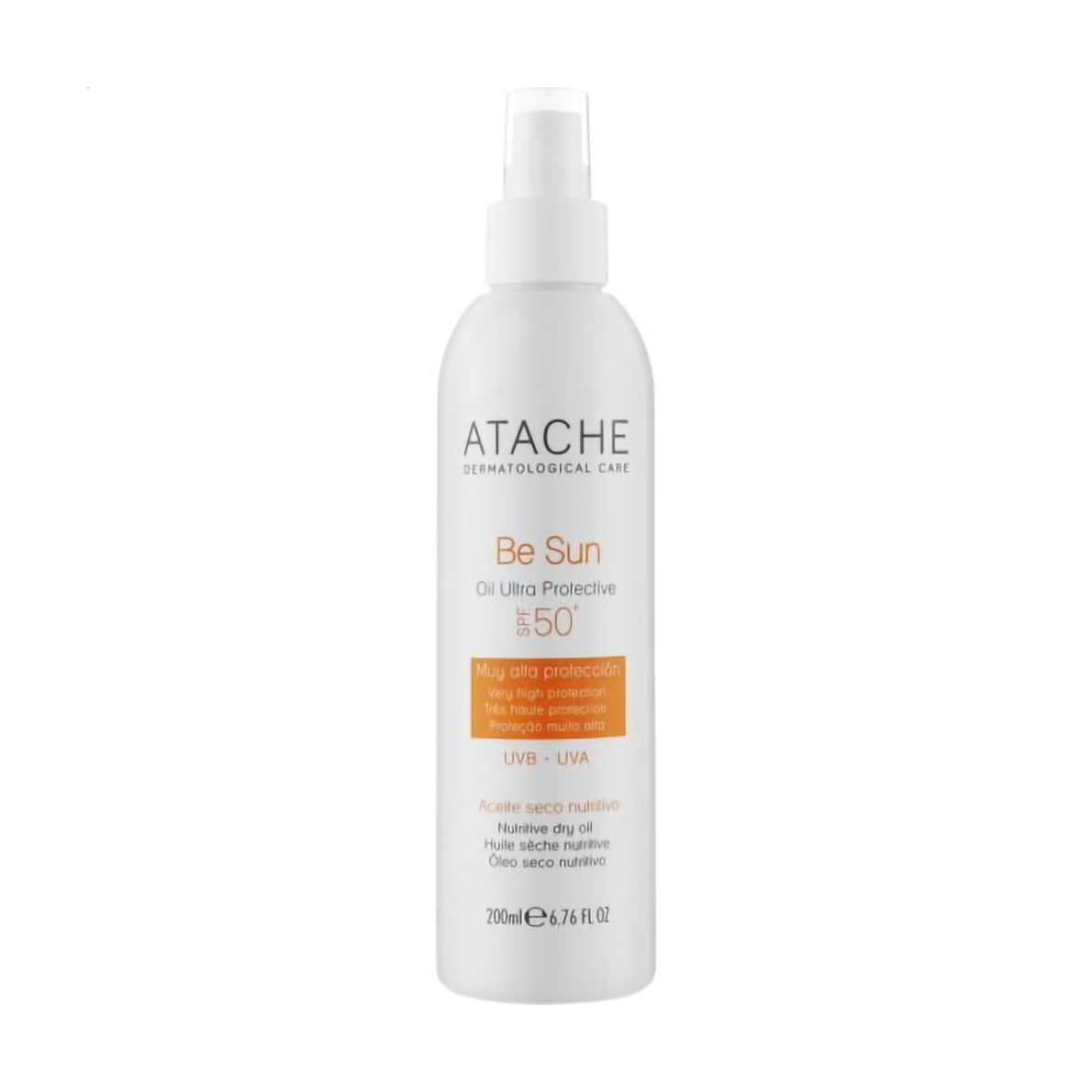 

Уцінка! Омолоджувальна сонцезахисна суха олія для тіла Atache Be Sun Oil Ultra Protective, SPF 50+, 200 мл