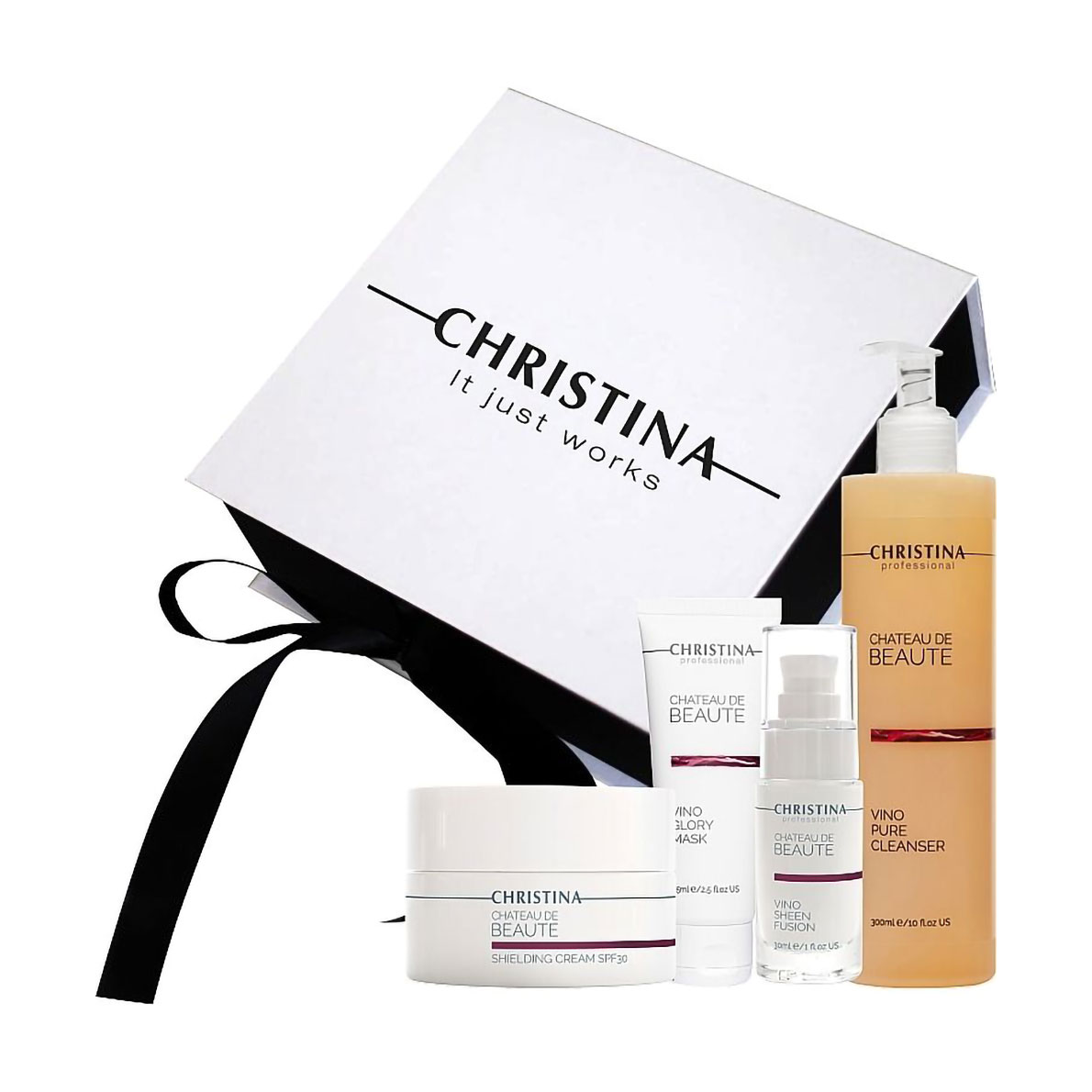 

Уцінка! Набір для обличчя Christina Chateau De Beaute (флюїд, 30 мл + гель, 300 мл + маска, 75 мл + крем, 50 мл)
