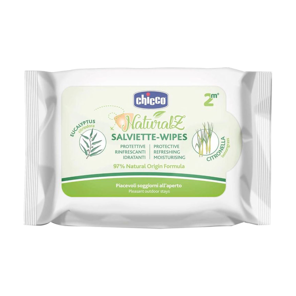 

Дитячі захисні серветки від комарів Chicco NaturalZ Salviette-Wipes, 20 шт