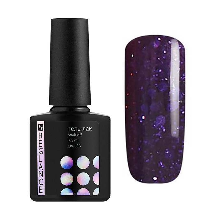 

Гель-лак для нігтів Reglance Gel Polish 027 Фіолетовий з блискітками, 7.5 мл
