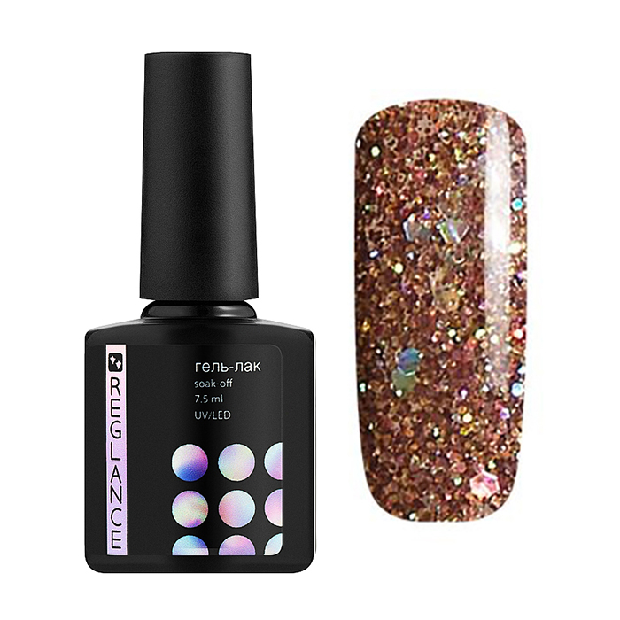 

Гель-лак для нігтів Reglance Gel Polish 029 Темне золото зі срібною фольгою, 7.5 мл