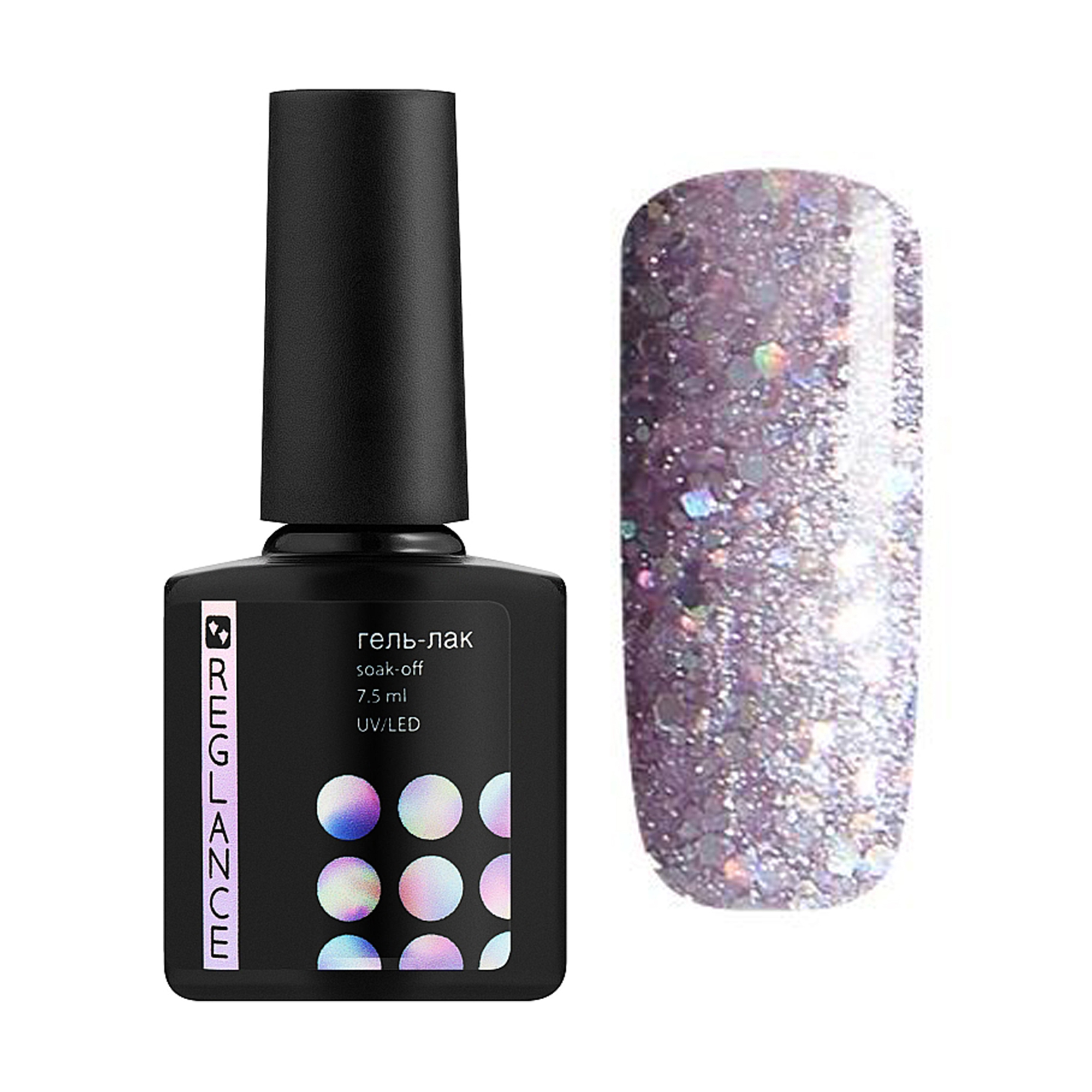 

Гель-лак для нігтів Reglance Gel Polish 091 Сріблястий з блискітками, 7.5 мл