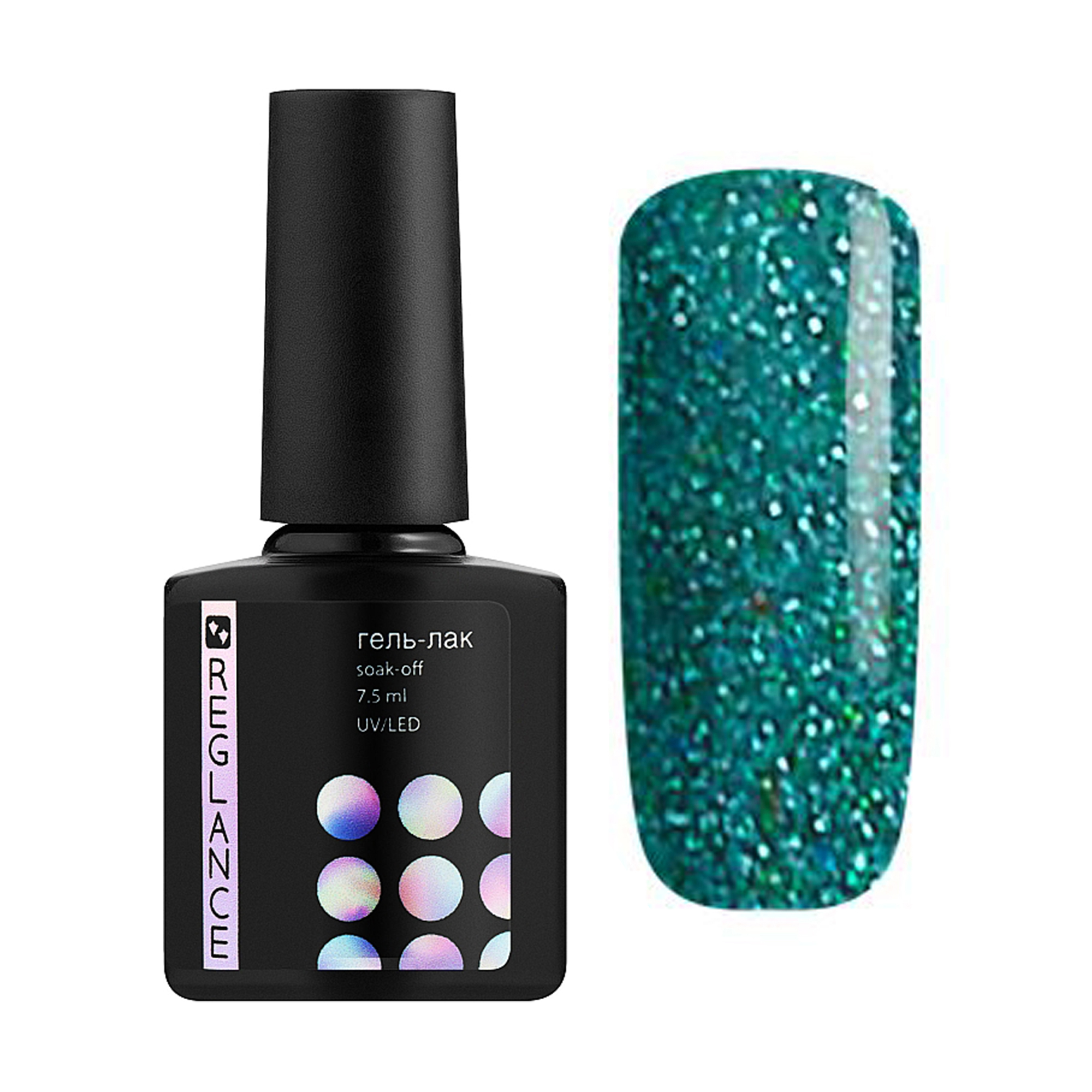 

Гель-лак для нігтів Reglance Gel Polish 163 Зелений з блискітками, 7.5 мл