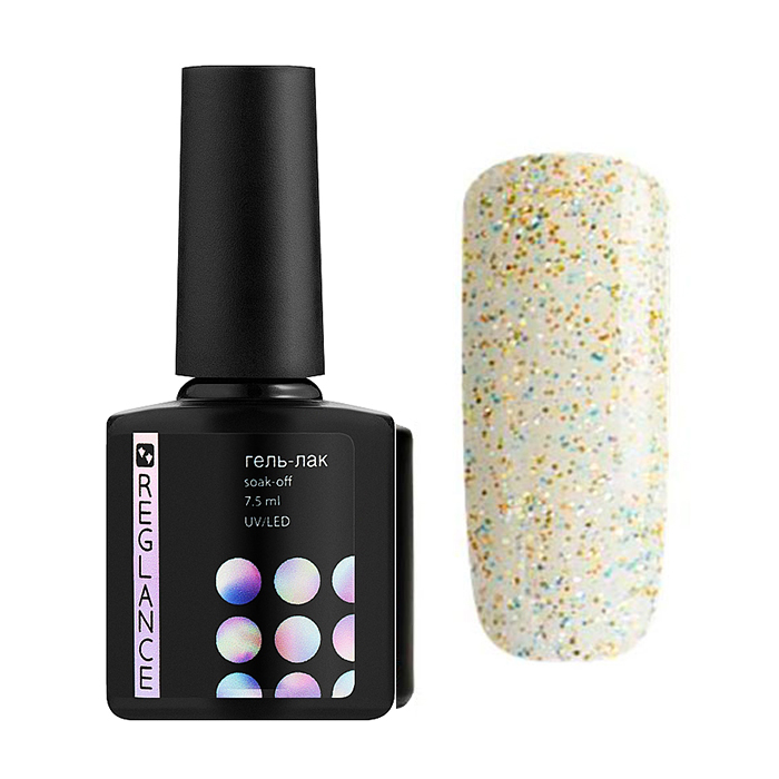 

Уцінка! Гель-лак для нігтів Reglance Gel Polish 179 Тілесний з різнокольоровим глітером, 7.5 мл