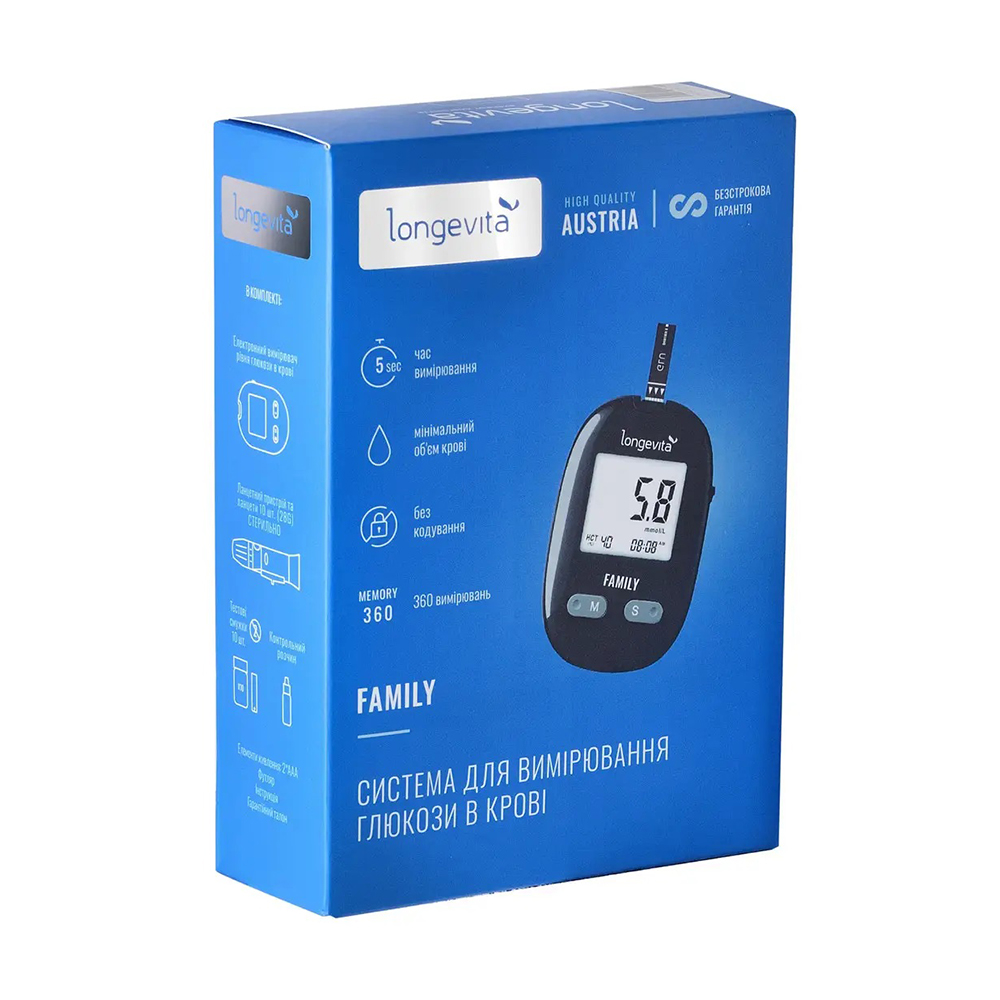 

Глюкометр Longevita Family (BG709)