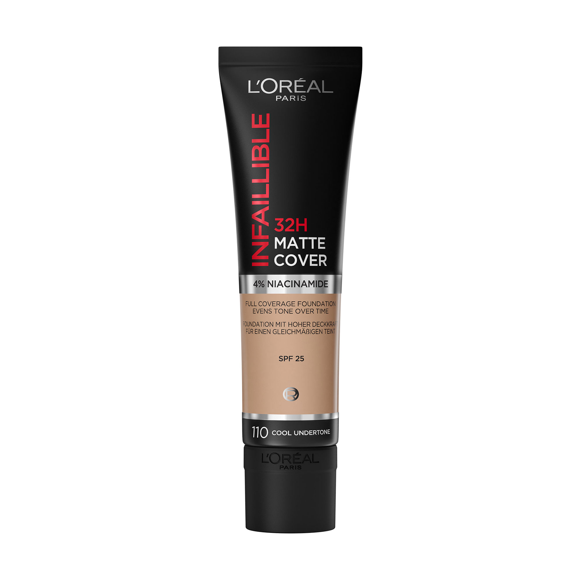 

Стійкий тональний крем для обличчя L'Oreal Paris Infaillible 32H Matte Cover з матовим фінішем, 110 Rose Vanilla, 30 мл