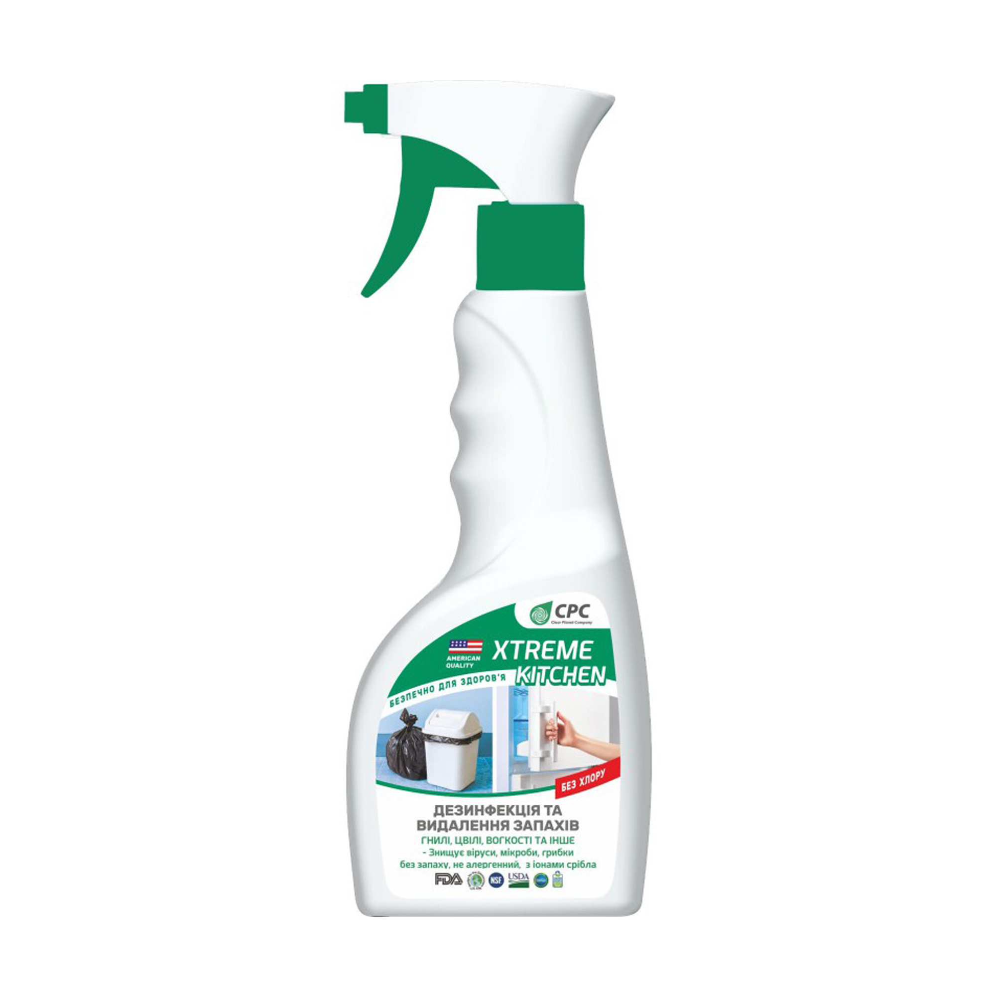 

Уцінка! Засіб для дезінфекції та видалення запахів CPC Xtreme Kitchen без хлору, 500 мл