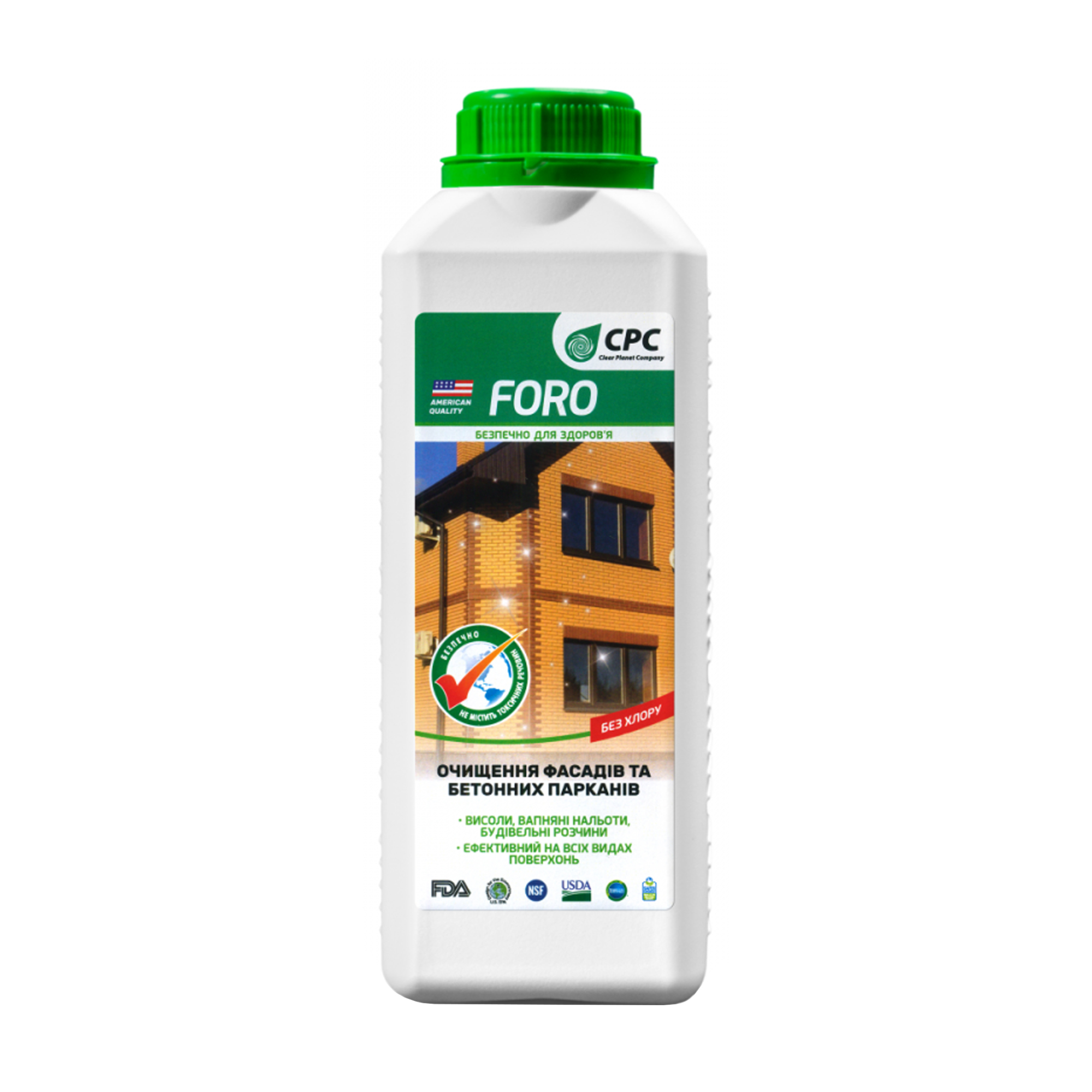 

Уцінка! Засіб для очищення фасадів та бетонних парканів CPC Foro без хлору, 1 л