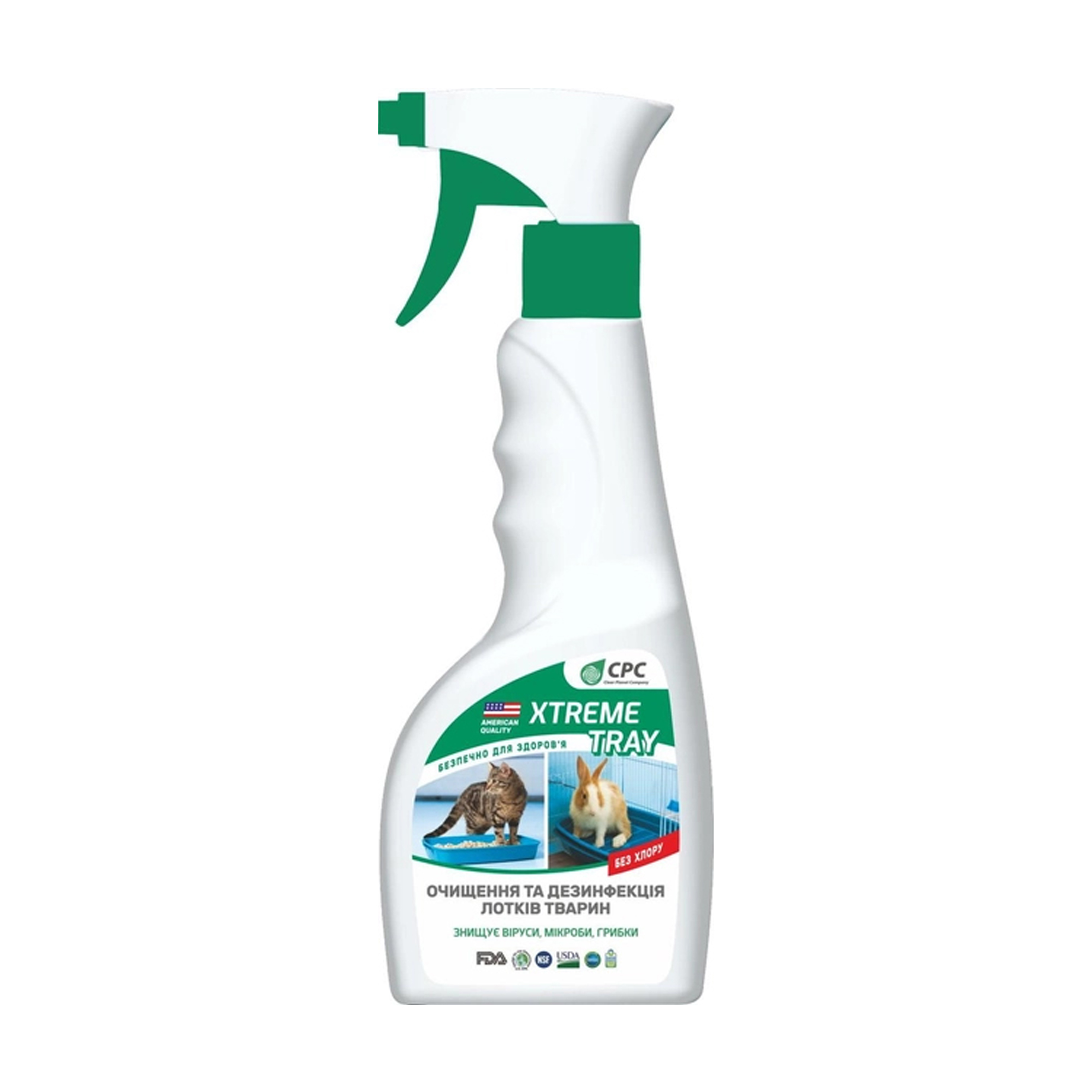 

Уцінка! Засіб для очищення та дезінфекції лотків тварин CPC Xtreme Tray без хлору, 500 мл